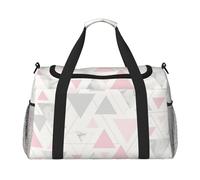 Triángulo geométrico de mármol Rosa Gris Plateado,Bolsas Deportivas, Bolsos de Viaje Deportivos Cruzados de Mano, Bolsas de Viaje de Gran Capacidad para Mujeres y Hombres.
