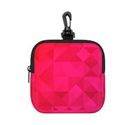 Triángulo geométrico Fucsia,Bolsa de Almacenamiento Cuadrada con Cremallera, Monedero de Neopreno, Carteras pequeñas, Monedero pequeño, Monedero