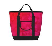 Triángulo geométrico fucsia,Bolsas de almuerzo de gran capacidad, bolsa de mano térmica para mujeres, hombres, trabajo, picnic, viajes.