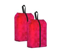 Triángulo geométrico Fucsia， Bolsas de Viaje para Zapatos (Paquete de 2), Bolsas Impermeables para Guardar Zapatos, Organizador de Zapatos para Viajes y hogar.