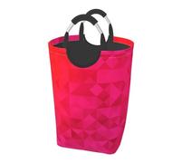 Triángulo geométrico fucsia,Cesto para la ropa sucia, cesto plegable grande y resistente con asas, 50 L