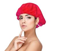 Triángulo geométrico fucsia,Gorro de dormir de satén para adultos - Gorro de dormir elástico para mujer, cubrecabello nocturno