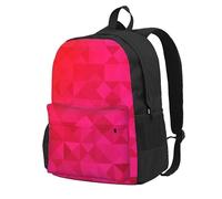 Triángulo geométrico fucsia,Mochila con bolsillos, mochila informal para el día a día, resistente al agua, ideal para la escuela, viajes