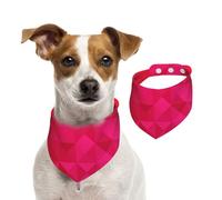 Triángulo geométrico Fucsia,Pañuelos de algodón para Perros, Bufandas Ajustables para Mascotas,L