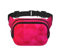Triángulo geométrico Fucsia,Riñonera Cuadrada de Doble Capa, Bolso de Viaje, Bolso Informal para el Pecho.