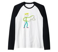 Triángulo Jugando Stickman Camiseta Manga Raglan