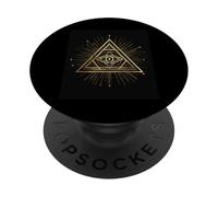 Triángulo Ojo Visión Símbolo Sabiduría PopSockets PopGrip Adhesivo