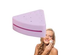Triángulo Powder Puff Rentier, Triangle Powder Puff Holder | Horario de maquillaje de silicona de diseño de queso - Almacenamiento cosmético resistente al polvo, estuche de transporte reutilizable po