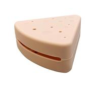 Triángulo Powder Puff Travel Continer, Powder Puff Herder Case Triángulo,Horario de maquillaje de silicona de diseño de queso | Almacenamiento cosmético resistente al polvo, estuche de transporte de