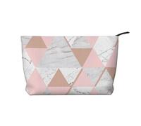 Triángulo Rosa Blanco,Neceser de Pana, Neceser de Maquillaje portátil, Neceser de Viaje