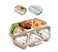 Triángulo Sushi para molde 6 en 1, kit de prensa de bolas de arroz antiadherente para niños, moldeador de plástico de fácil liberación, apto para lavavajillas, 20 x 15 cm (amarillo1)