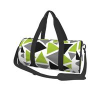 Triángulos Aleatorios Verde Lima Gris Negro sobre Blanco, Bolsa de Viaje de Gran Capacidad, Bolso Redondo, Bolsa de Viaje Deportiva, Bolsa de Mano, Bolsa de Fitness