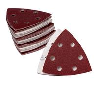 Triángulos de lijado Delta con , 120 hojas, 93 x 93 x 93 mm, 6 agujeros, 20 x grano 40/60/80/120/180/240, para lijadora delta, hojas triangulares, extracción de polvo
