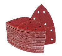 Triángulos de Molienda Prio | 50 piezas | 11 agujeros | 105 x 152 mm | grano 60 | para poliquenales | Cuchillas de Molienda | Almohadillas de Molienda Triangulares | Papel de Molienda | Hojas de Lija