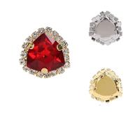 Triángulos gruesos de cristal for coser, diamantes de imitación, engaste dorado, artesanías, pegamento en piedra de garra, accesorios for ropa, zapatos, bolsos, bricolaje(Light siam 227,10PCS GOLDEN_1