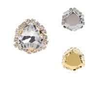 Triángulos gruesos de cristal for coser, diamantes de imitación, engaste dorado, artesanías, pegamento en piedra de garra, accesorios for ropa, zapatos, bolsos, bricolaje(Crystal 001,10PCS WHITE K_12M