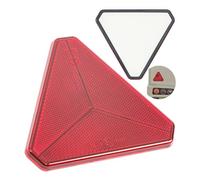 Triángulos reflectores Remolque, Paquete de 2, en Rojo, para Pegar, Longitudes Laterales de 135 mm, Ojo de Gato Remolque con Marca E, Reflector Trasero, Disco difusor Trasero Triangular