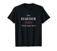 Triathlets Tri Harder - Swim Bike Run Triathlon Inspired Camiseta
