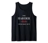 Triathlets Tri Harder - Swim Bike Run Triathlon Inspired Camiseta sin Mangas