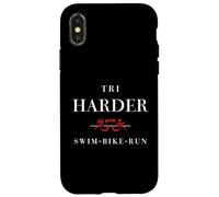 Triathlets Tri Harder - Swim Bike Run Triathlon Inspired Carcasa para iPhone X/XS