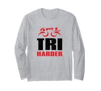 Triathlets Tri Harder - Swim Bike Run Triathlon Inspired Manga Larga