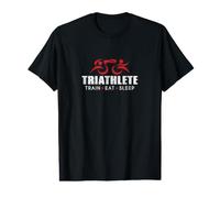 Triatleta Tren Comer Dormir Repetir Nadar Bicicleta Correr Triatlón Camiseta gráfica económica