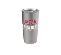 Triatleta Tren Comer Dormir Repetir Nadar Bicicleta Correr Triatlón Vaso térmico de acero inoxidable de doble pared