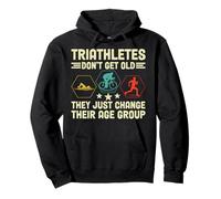 Triatlón Divertido Triatlón Triatlón Triatlón no se Pone Viejo Retro Swim Bike Run Sudadera con Capucha