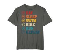 Triatlón Eat Sleep Swim Bike Run Repeat Triatleta Regalo Camiseta