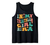 Triatlón retro niña Groovy Swim Bike Run Triatleta Camiseta sin Mangas