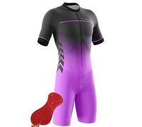 Triatlon Tri Suit - Summer Cycling Skinsuit Triatlón for Hombres, Pro Manga Corta Traje de Ciclismo,Triathlon Speedsuit Trisuit de Manga Corta Speedsuit (6,S)