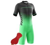 Triatlon Tri Suit - Summer Cycling Skinsuit Triatlón for Hombres, Pro Manga Corta Traje de Ciclismo,Triathlon Speedsuit Trisuit de Manga Corta Speedsuit (9,3XL)