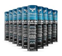 TRIAX Atlas 600 Grasa sintética Azul, Alta Temperatura -40°C +232°C, NLGI-2, Servicio Intensivo, Muy Alto Rendimiento, Resistente al Agua (Marina), Alta Adhesión, Alto Grado EP (10 cartuchos de 400g)
