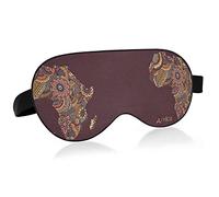 Tribal Enthic Map of Africa Vintage Retro Eye Masks Cover Blocks Light Sleep Mask Shade Cover Blindfold Relaxing Eyeshade Cover con correa ajustable para la cabeza para hombres, mujeres y niños