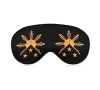 Tribal Filipinas Filipino Sol y Estrellas Bandera Antifaz para dormir Cubierta de ojos para dormir con los ojos vendados con correa ajustable Bloques Luz Noche Viaje Siesta para hombres y mujeres