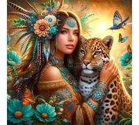 Tribal Girl Jigsaw Puzzle 200 Pieces 28x28cm/11x11inch, Difficult Jigsaw Puzzles for Adults 200, Beautiful Art Work, Great Festive Puzzle Gift for Men/Women