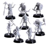 Tribal Goblin Tribe Unit - Figura en miniatura para juegos en miniatura de Calabozos y Dragones de 32 mm, juegos de mesa Kobold Bundle Pack Fantasy TTRPG