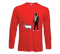 Tribal T-Shirts Banksy Choose Your Weapon - Camiseta de manga larga para hombre, Rojo, XL