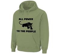 Tribal T-Shirts Sudadera con capucha para hombre Black Panther Party All Power to The People, caqui, XXL
