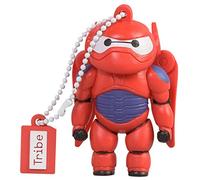 Tribe Disney Big Hero 6 Baymax Armored - Memoria USB 2.0 de 16 GB Pendrive Flash Drive de Goma con Llavero, Color Rojo