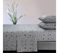Tribeca Living Floryn FLORYNSHETWXGR, Juego de sábanas de Franela Ultra Suave de 170 g/m² con Bolsillo Extra Profundo, Plano de Gran tamaño, Individual XL Gris
