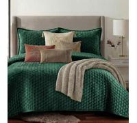 Tribeca Living Juego de edredón de Terciopelo Extragrande, Color Verde Azulado, Individual