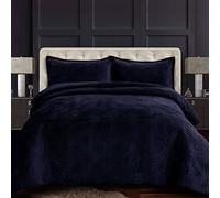 Tribeca Living Juego de edredón Extragrande de Terciopelo, índigo, tamaño King