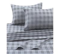 Tribeca Living Juego de sábanas de Franela 100% algodón, Bolsillo Profundo, 170 g/m², Ropa de Cama ultrasuave y acogedora para Invierno, tamaño Queen, Cuadros Savannah