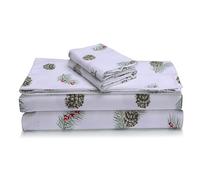Tribeca Living Juego de sábanas de Franela 100% algodón, sábanas de Franela Portuguesa ultrasuave, Juego de Ropa de Cama de 4 Piezas con Bolsillo Extra Profundo, Franela acogedora de 170 g/m²,