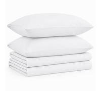 Tribeca Living Juego de sábanas de Franela sólida de 170 g/m² con Bolsillo Extra Profundo Plano, 100% algodón, súper Suave, cálida y acogedora, Color Blanco Queen, (SOLFLASHEQUWH)