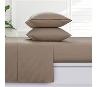 Tribeca Living Juego de sábanas de Franela sólida de 170 g/m² con Bolsillo Extra Profundo Plano, 100% algodón, súper Suave, cálida y acogedora, Individual XL, Camello