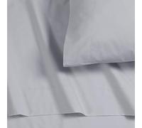 Tribeca Living Juego de sábanas de percal de algodón tamaño King, 300 Hilos, Bolsillos extraprofundos, Color Gris Suave