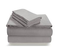 Tribeca Living Oslo - Juego de sábanas de Franela con Estampado Extra Profundo de Franela, Plateado, Queen Sheet Set