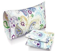Tribeca Living Paisley Garden - Juego de sábanas de Franela de Bolsillo Profundo con Funda de Almohada, California King